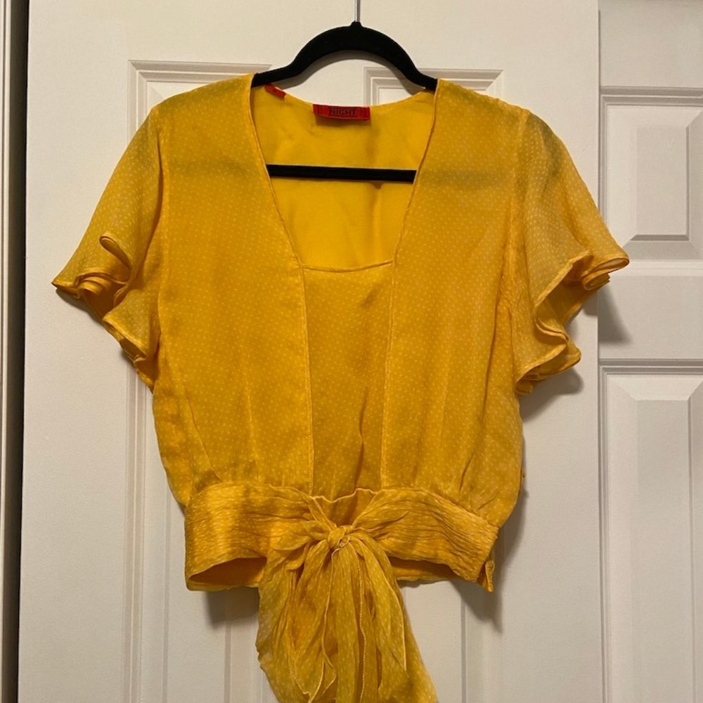 Vintage 'Night' by Valentino silk chiffon Ladies blouse 1970s small